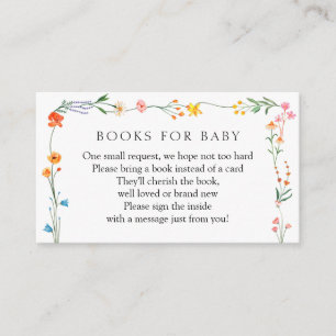 Boho Wildflower Garden Boeken voor Baby Informatiekaartje