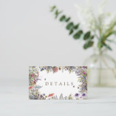 Boho Wildflower Garden White Details Informatiekaartje (Staand voorkant)