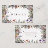 Boho Wildflower Garden White Details Informatiekaartje (Voorkant / Achterkant)