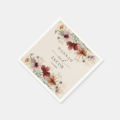 Boho Wildflower gepersonaliseerde bruiloft Servet (Hoek)