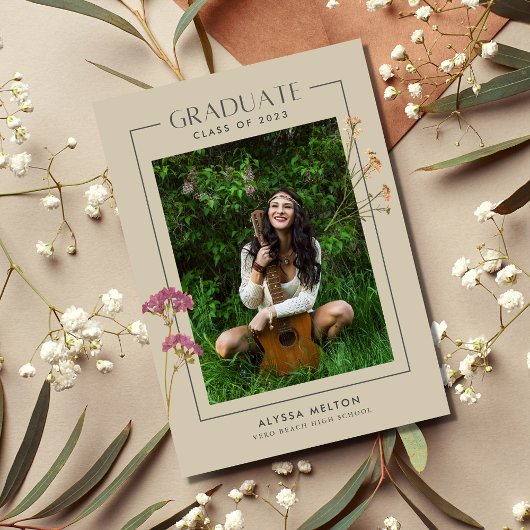 Boho Wildflower Girl High School Afstuderen