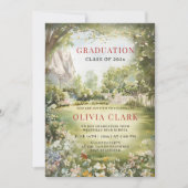 Boho Wildflower Graduation Invitation Garden Party (Devant)