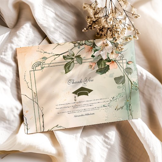 Boho Wildflower Graduation Party Bedankkaart