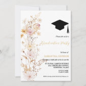 Boho Wildflower Grass Meisje Afstudeerfeest Kaart (Voorkant)