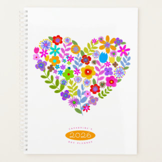 Boho Wildflower Hart 2026 Planner