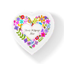 Boho Wildflower Hart Paperweight