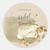 Boho Wildflower Herfst Bruidsfeest Dank Je Ronde Sticker (Voorkant)