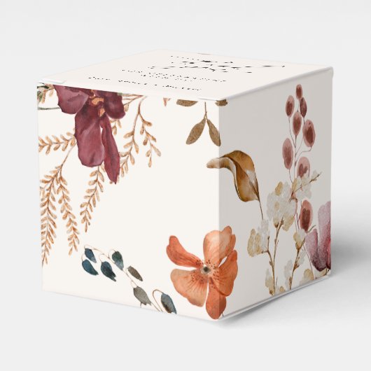 Boho Wildflower herfst bruiloft Bedankdoosjes (Voorkant Zijde)