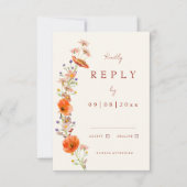 Boho Wildflower herfst bruiloft RSVP Kaartje (Voorkant)