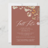 Boho Wildflower Herfst Fete Celebration Kaart (Voorkant)