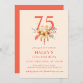 Boho Wildflower Herfst Herfst Bloemen 75e Verjaard Kaart (Voorkant / Achterkant)
