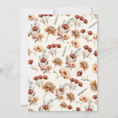 Boho Wildflower Herfstfeest Viering Kaart (Achterkant)
