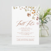 Boho Wildflower Herfstfeest Viering Kaart (Staand voorkant)