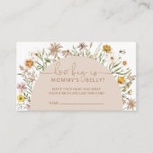 Boho Wildflower Hoe groot is mama's buik Informatiekaartje (Voorkant)