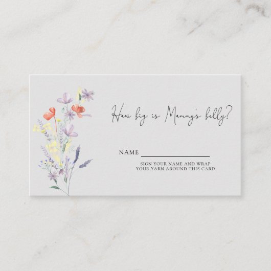 Boho Wildflower Hoe groot is mama's buik? Informatiekaartje (Voorkant)