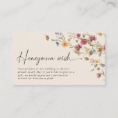 Boho Wildflower Honeymoon Wish Enclosure Kaart (Voorkant)