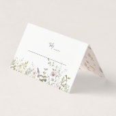 Boho Wildflower | Huwelijk Tafelplaatskaarten Visitekaartjes (Voorkant)