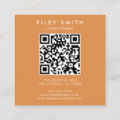 Boho Wildflower Initiaal R QR-code Vierkante Visitekaartje (Achterkant)