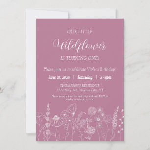 Boho Wildflower Kids Verjaardag Uitnodiging Eenvou