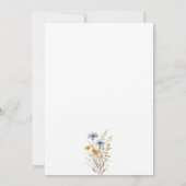 Boho Wildflower krans | Botanische bruiloft Kaart (Achterkant)