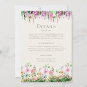 Boho Wildflower Meadow en Acacia bruiloft details Kaart (Voorkant)