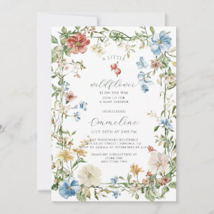 Boho Wildflower Meisje Baby in Bloom Baby shower Kaart