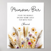 Boho Wildflower Mimosa Bar Poste Poster (Voorkant)