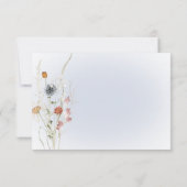 Boho Wildflower Modern Blue Save the Date Kaart (Achterkant)