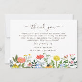 Boho Wildflower Modern Uitvaart Dankbetuiging Kaart (Voorkant)