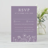 Boho Wildflower Modern Waterverf Wedding Kaart (Staand voorkant)