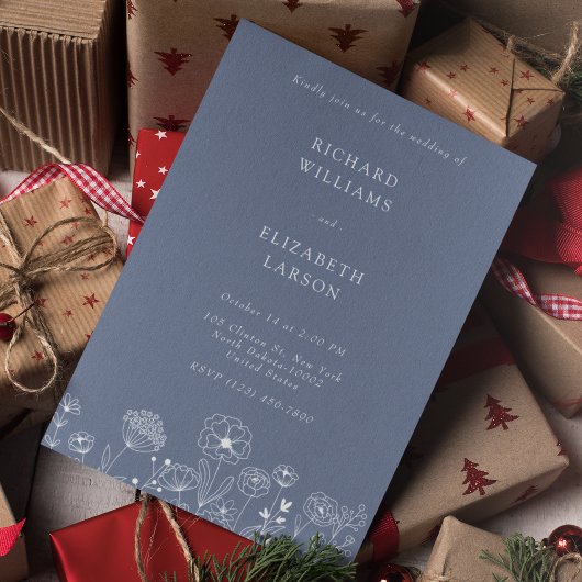 Boho Wildflower Modern Waterverf Wedding Kaart