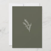 Boho Wildflower Olive Groen Bruiloft Uitnodiging (Achterkant)