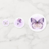 Boho Wildflower Paarse Vlinder Baby shower Confetti (Voorkanten)