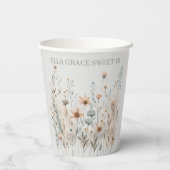 Boho Wildflower Papieren Bekers (Achterkant)