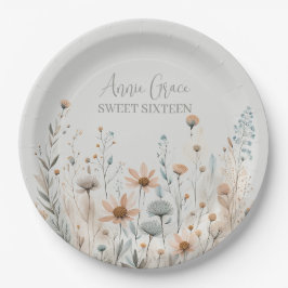 Boho Wildflower Papieren Bordje