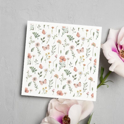 Boho Wildflower Papieren servetten