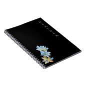 Boho Wildflower Personalized Black Gift for Her Notitieboek (Rechterzijde)