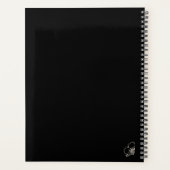 Boho Wildflower Personalized Black Gift for Her Planner (Achterkant)