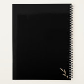 Boho Wildflower Personalized Black Gift for Her Planner (Achterkant)