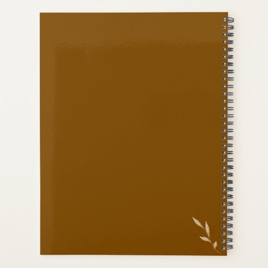 Boho Wildflower Personalized Brown Gift for Her Planner (Achterkant)