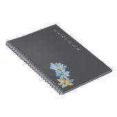 Boho Wildflower Personalized Grey Gift for Her Notitieboek (Rechterzijde)