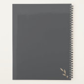 Boho Wildflower Personalized Grey Gift for Her Planner (Achterkant)