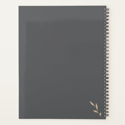 Boho Wildflower Personalized Grey Gift for Her Planner (Achterkant)