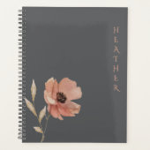 Boho Wildflower Personalized Grey Gift for Her Planner (Voorkant)