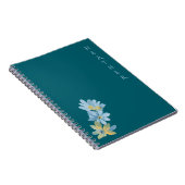 Boho Wildflower Personalized Teal Gift for Her Notitieboek (Rechterzijde)