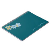 Boho Wildflower Personalized Teal Gift for Her Notitieboek (Linkerzijde)