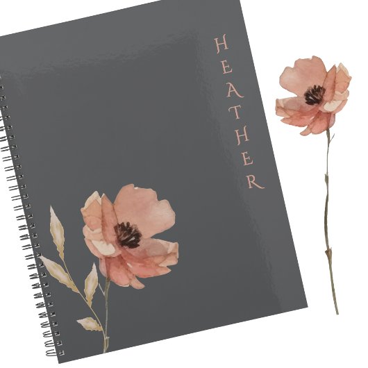 Boho Wildflower Persoonlijke Grijze Cadeau voor Ha Planner