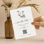 Boho Wildflower QR Code Wedding Save The Date