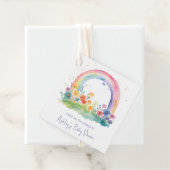 Boho Wildflower Rainbow Baby shower Bedankjes Labels (In situ)