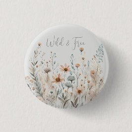 Boho Wildflower Ronde Button 3,2 Cm